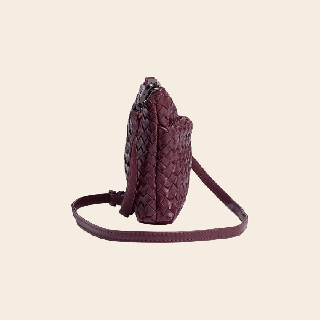 Markberg schoudertas 'Karima' leer - burgundy