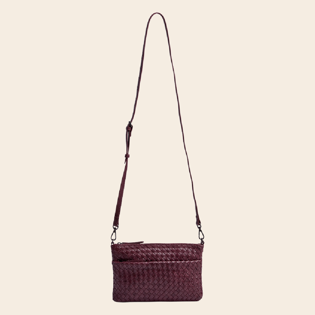 Markberg schoudertas 'Karima' leer - burgundy