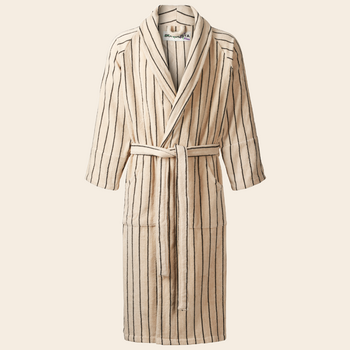 Bongusta bathrobe 'Naram' - Cream & Ink
