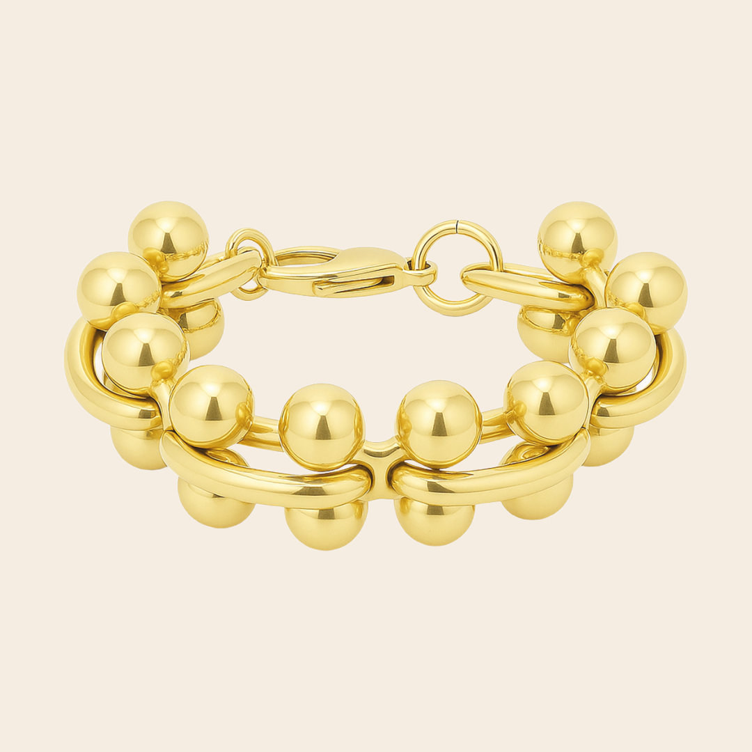 Bandhu armband 'Molecule' - goldplated
