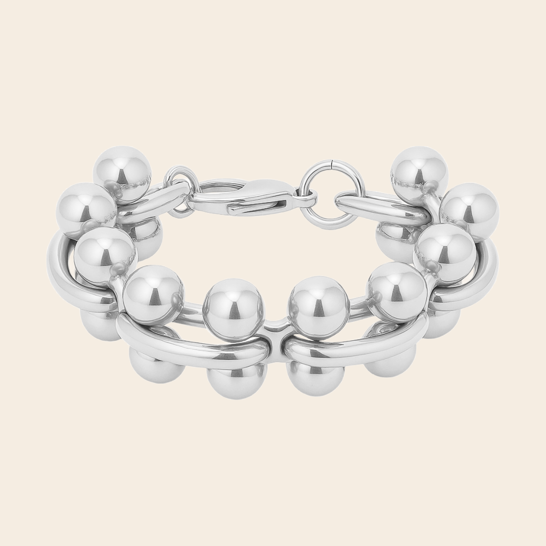 Bandhu armband 'Molecule' - rvs