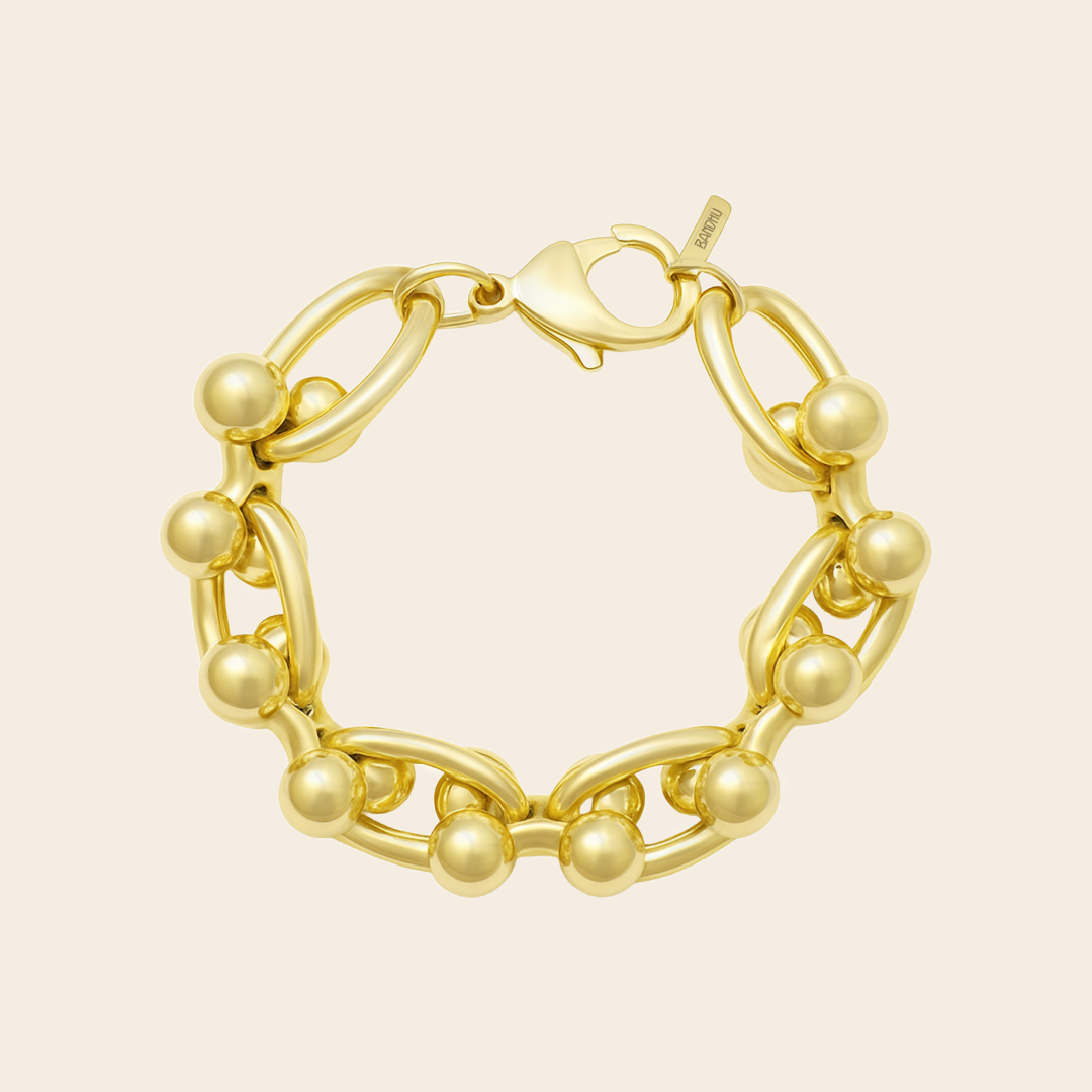 Bandhu armband 'Molecule' - goldplated