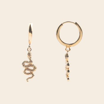 oorbel 'Snake' - goud
