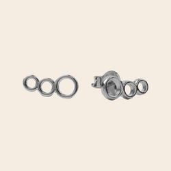 All the Luck in the World set/2 studs 'Three circles' - zilver
