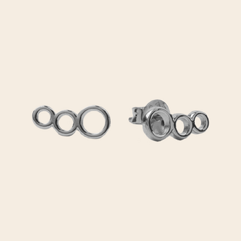 set/2 studs 'Three circles' - zilver