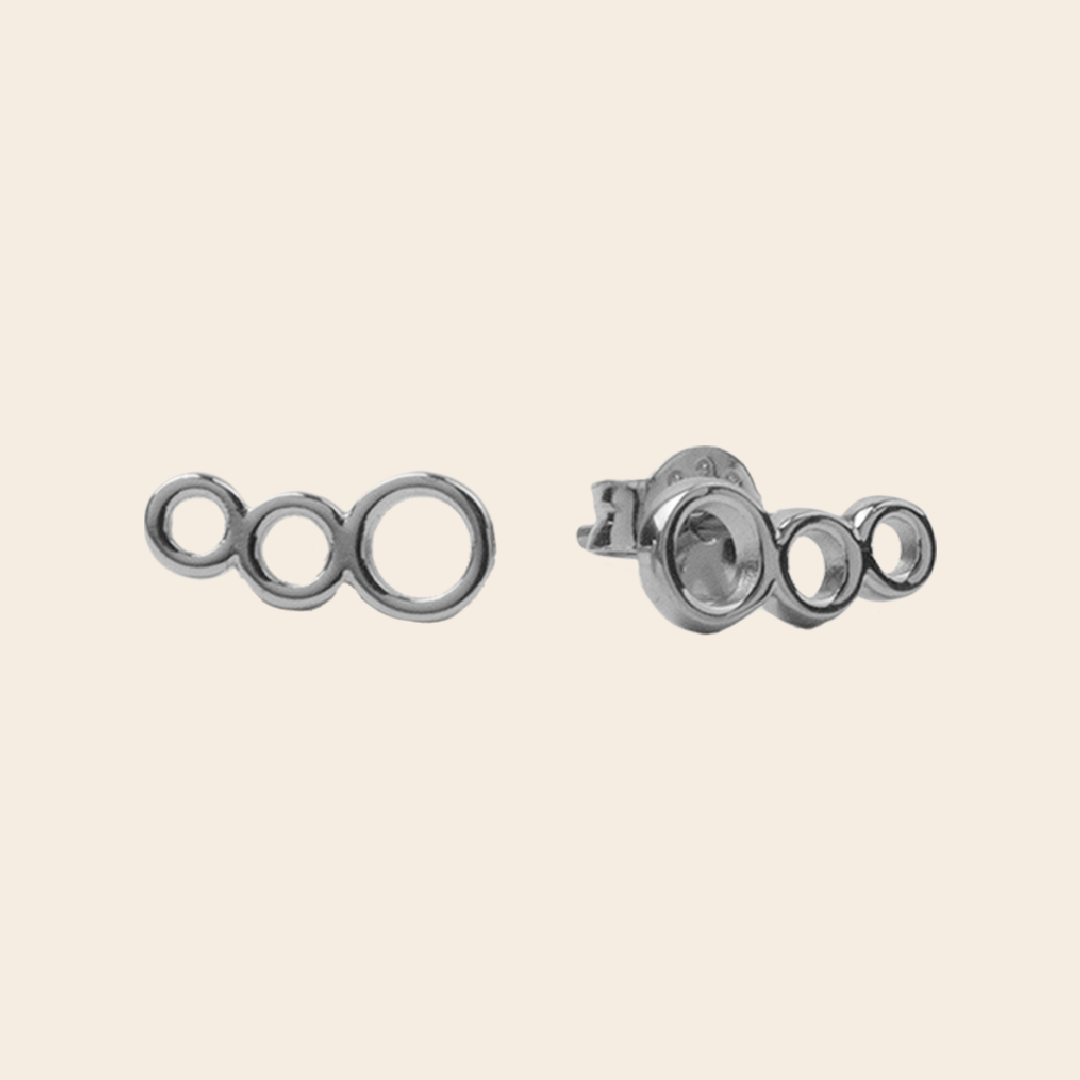 All the Luck in the World set/2 studs 'Three circles' - silver