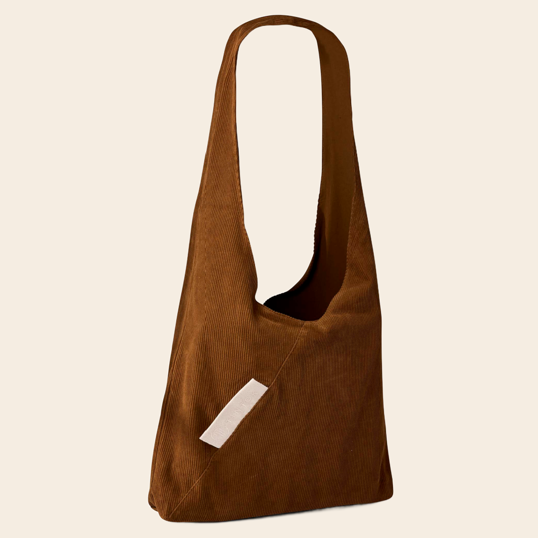 TinTok triangle tas 'Arti' corduroy - caramel café