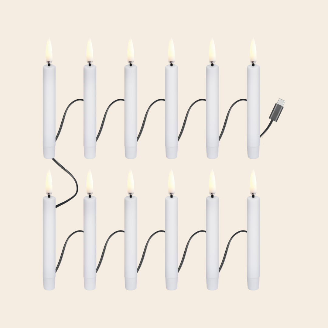 Uyuni set/12 kerstkaarsjes - string