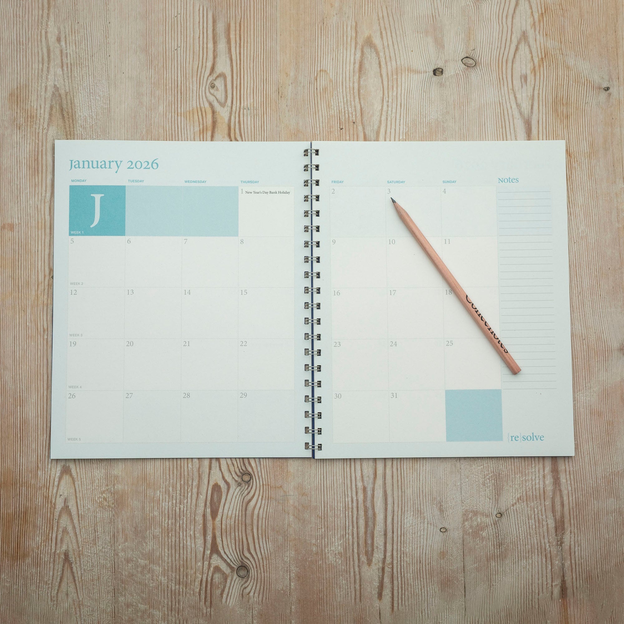 Coffee Notes maandplanner 2026 - espresso