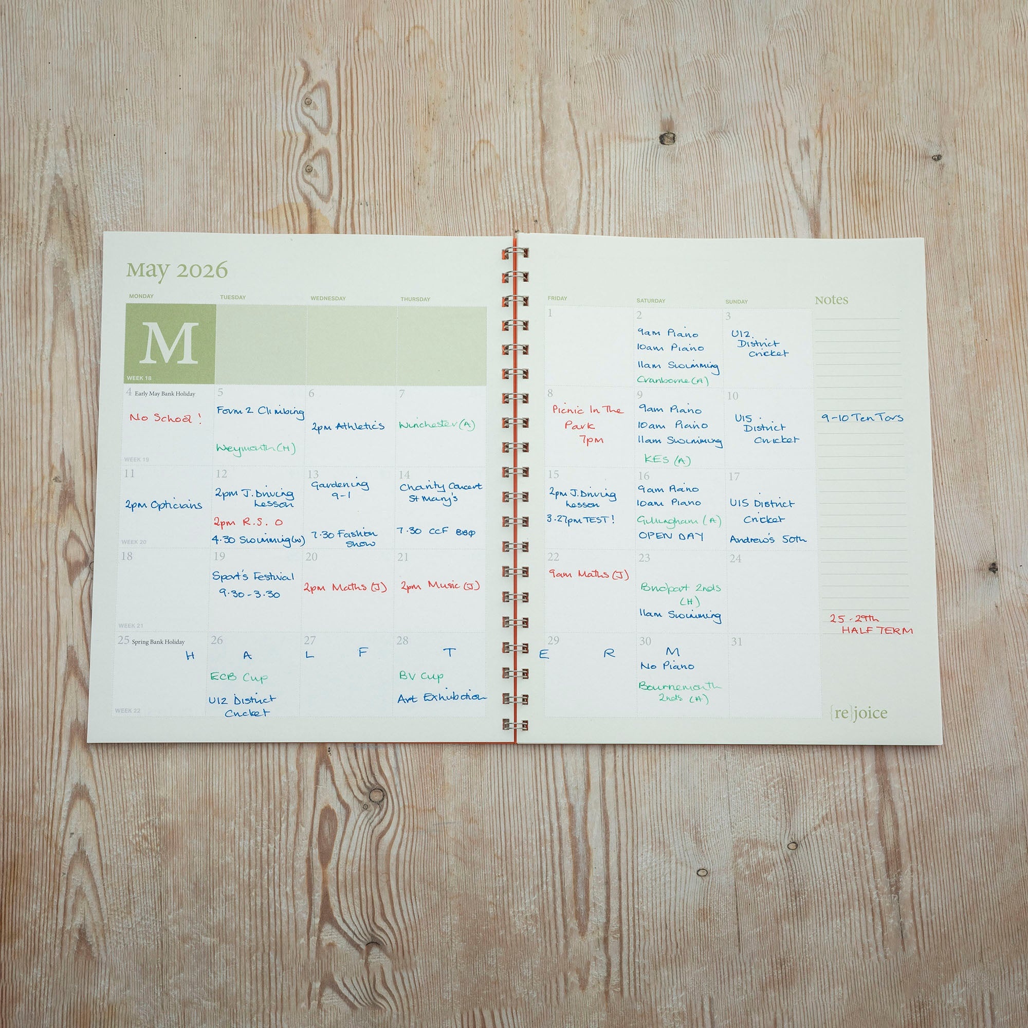 Coffee Notes maandplanner 2026 - espresso