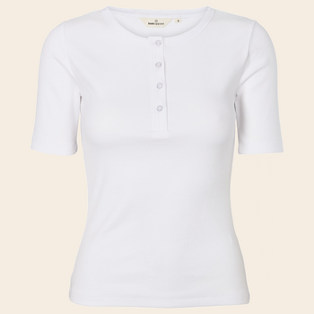 Basic Apparel granddad shirt 'Ludmilla' - white