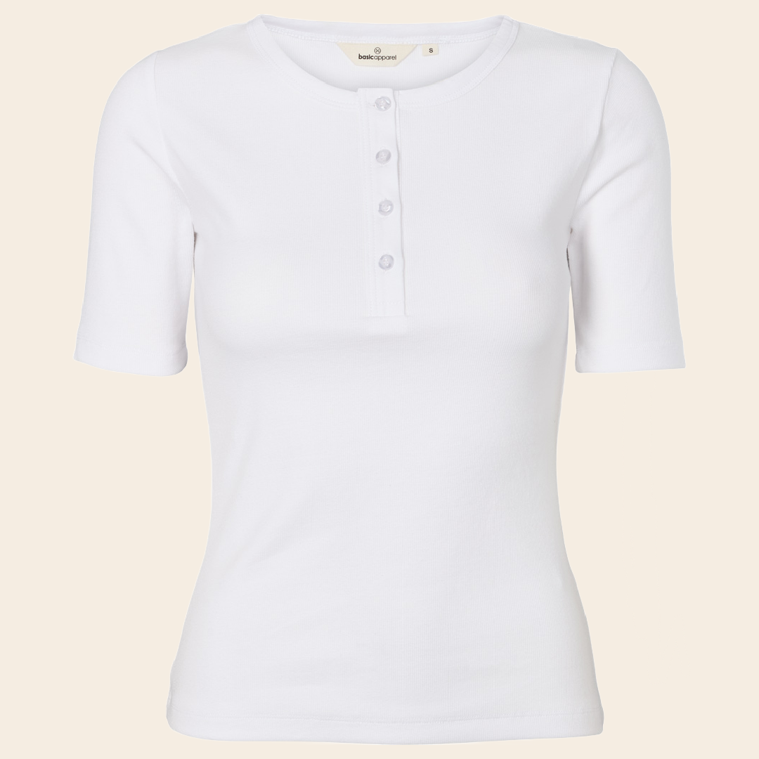 Basic Apparel granddad shirt 'Ludmilla' - wit