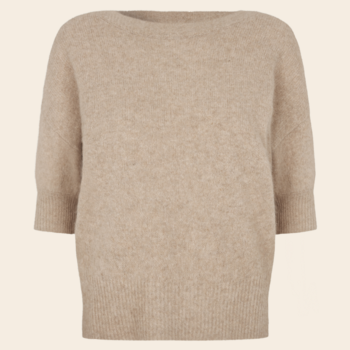 Six Ames short sleeve sweater 'Moi' raccoon - beige