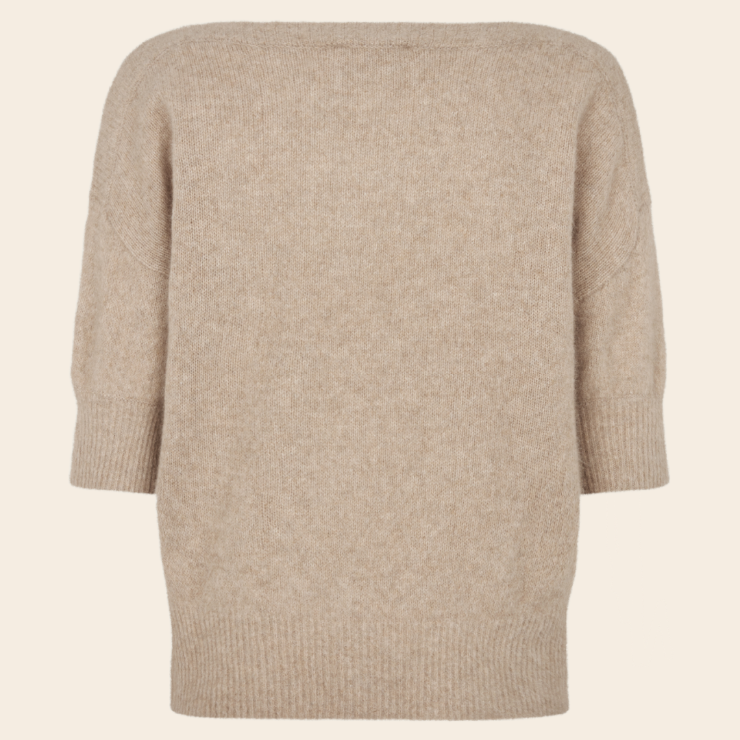 Six Ames short sleeve sweater 'Moi' raccoon - beige