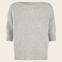Six Ames short sleeve sweater 'Moi' raccoon - grey melange