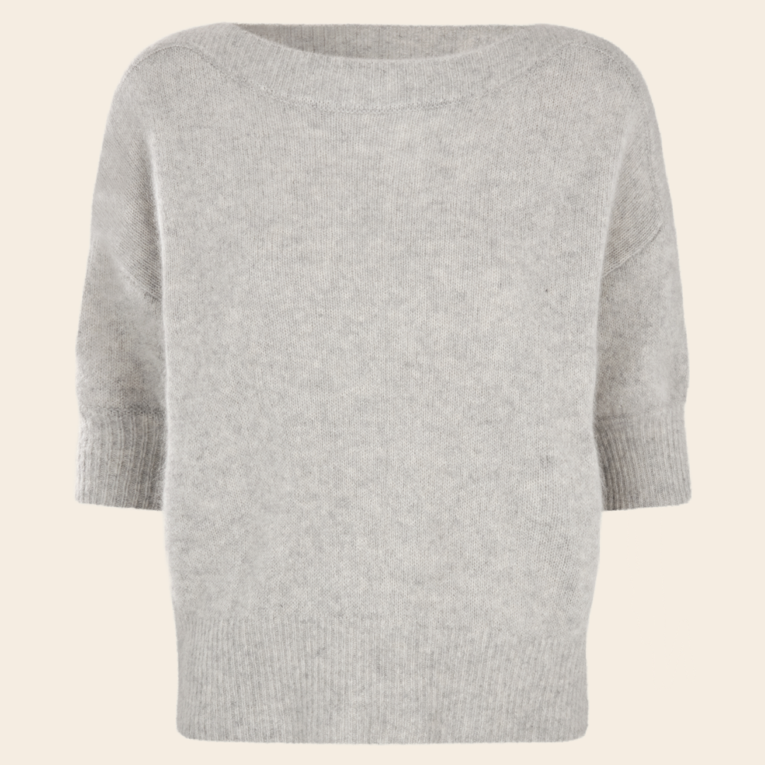 Six Ames short sleeve trui 'Moi' raccoon - grey melange