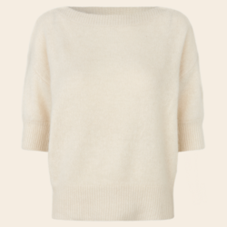 Six Ames short sleeve sweater 'Moi' racoon - off white