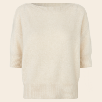 Six Ames short sleeve sweater 'Moi' racoon - off white