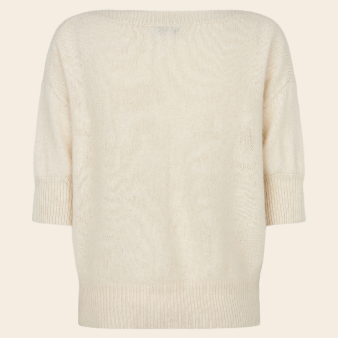 Six Ames short sleeve trui 'Moi' raccoon - off white