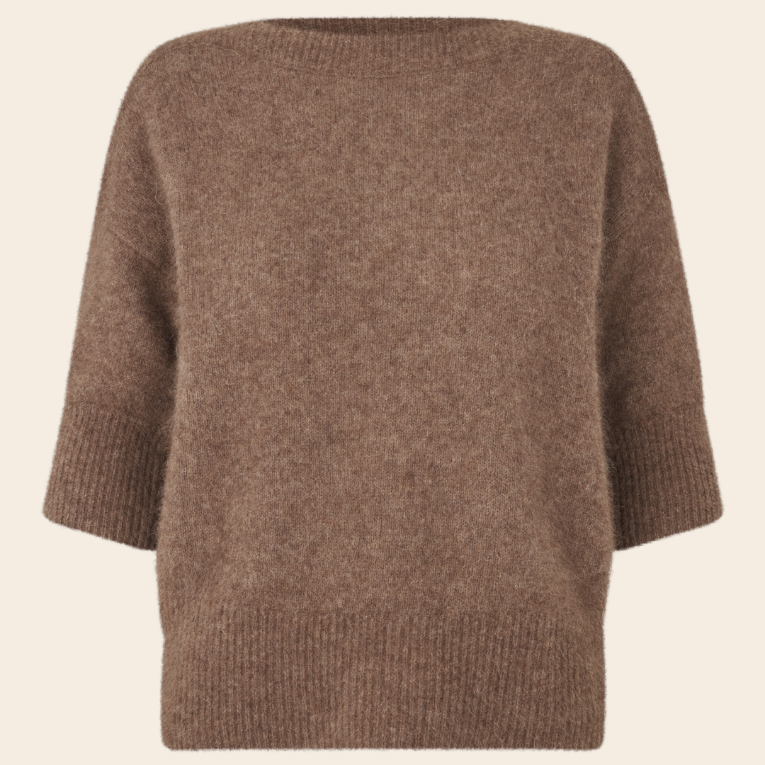 Six Ames short sleeve sweater 'Moi' raccoon - acorn