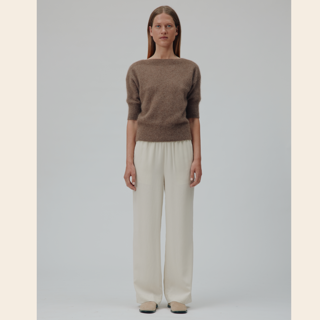 Six Ames short sleeve sweater 'Moi' raccoon - acorn