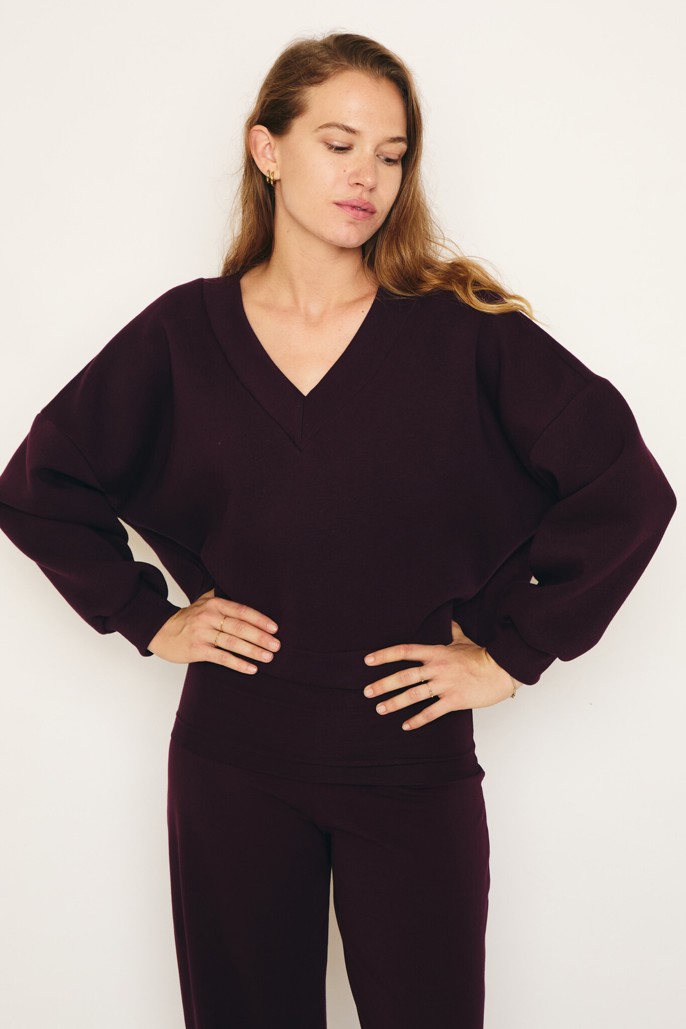 RE/BORN sweater 'Athena' katoen - vino