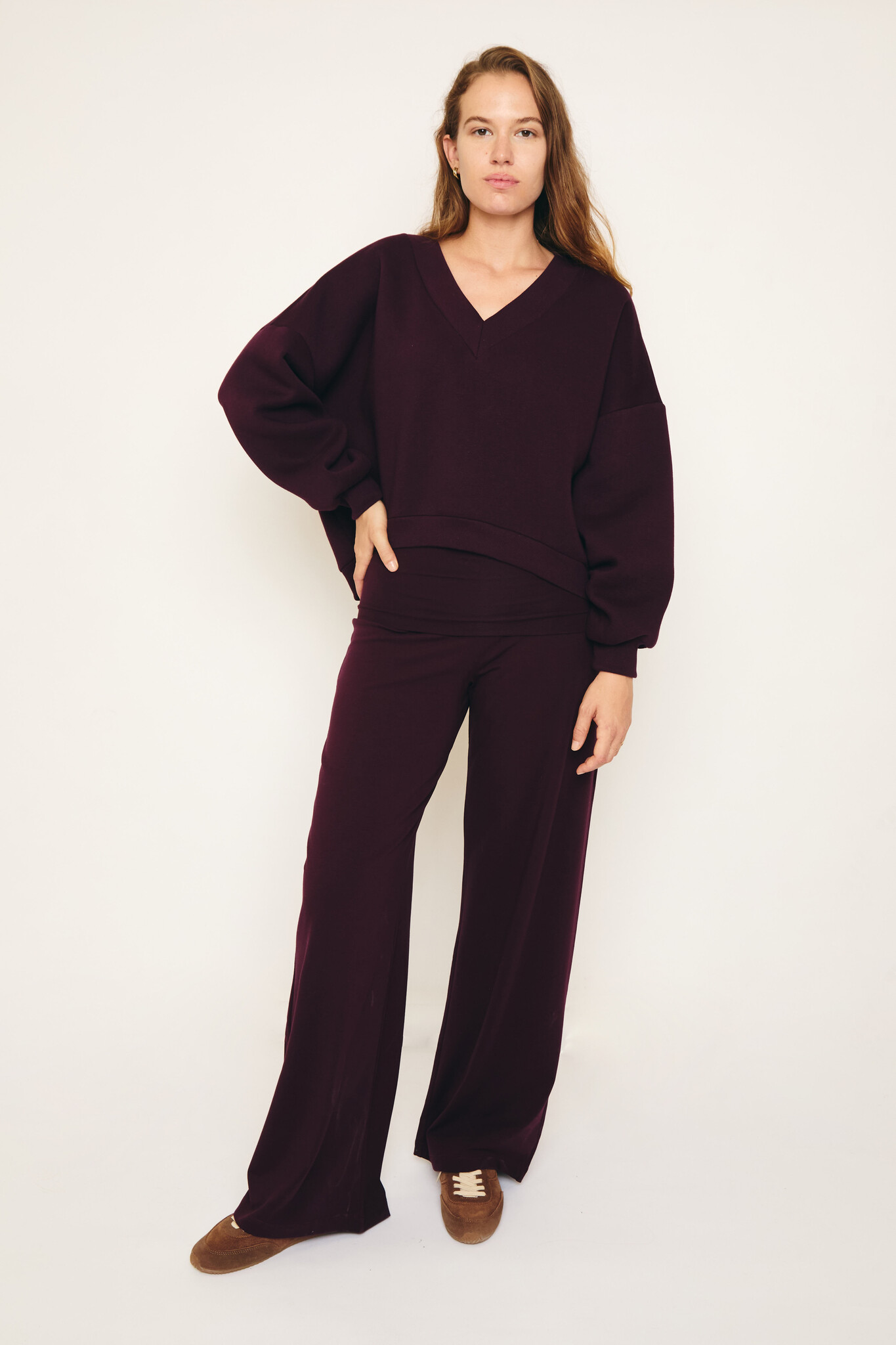 RE/BORN sweater 'Athena' katoen - vino