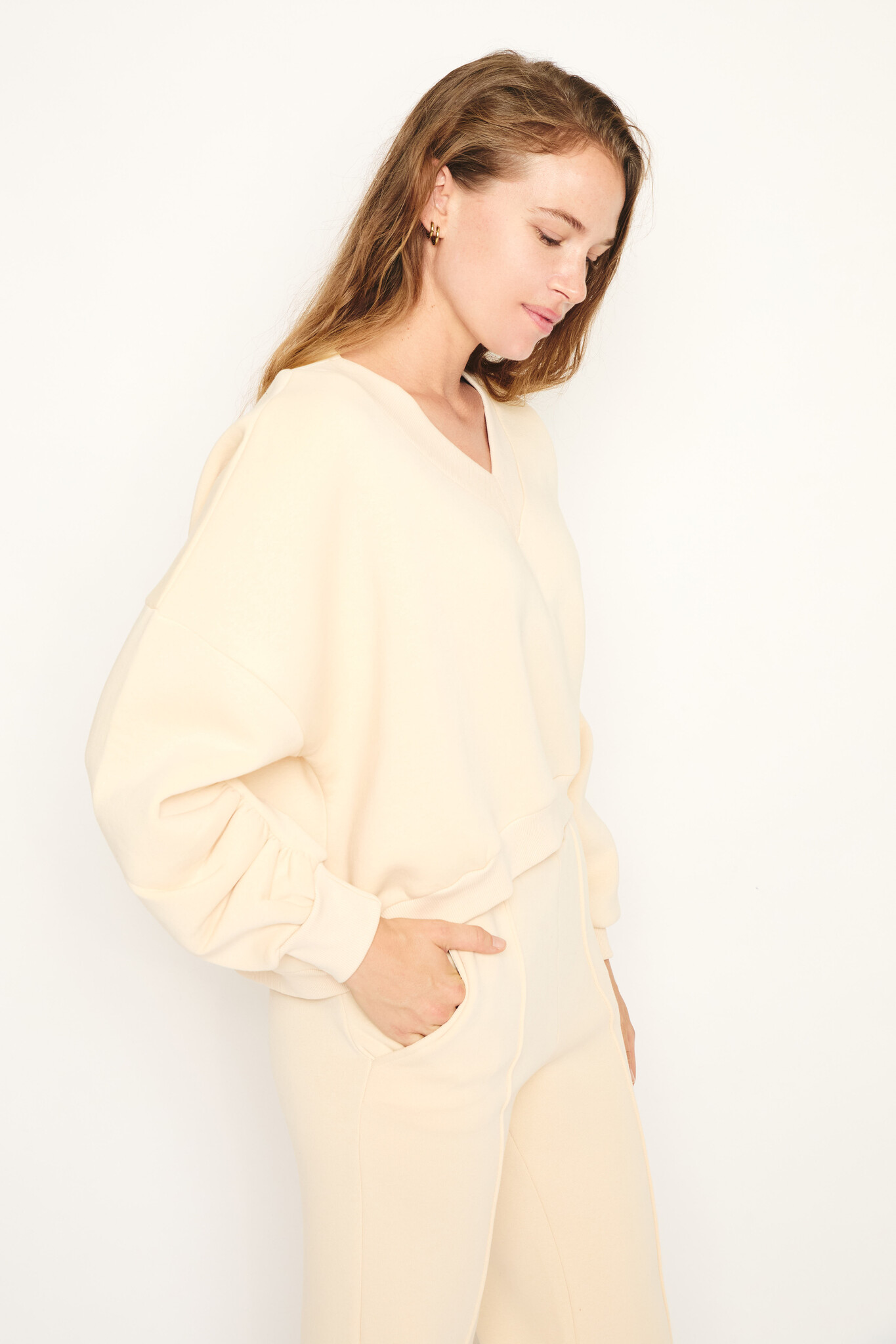 RE/BORN sweater 'Athena' katoen - crème