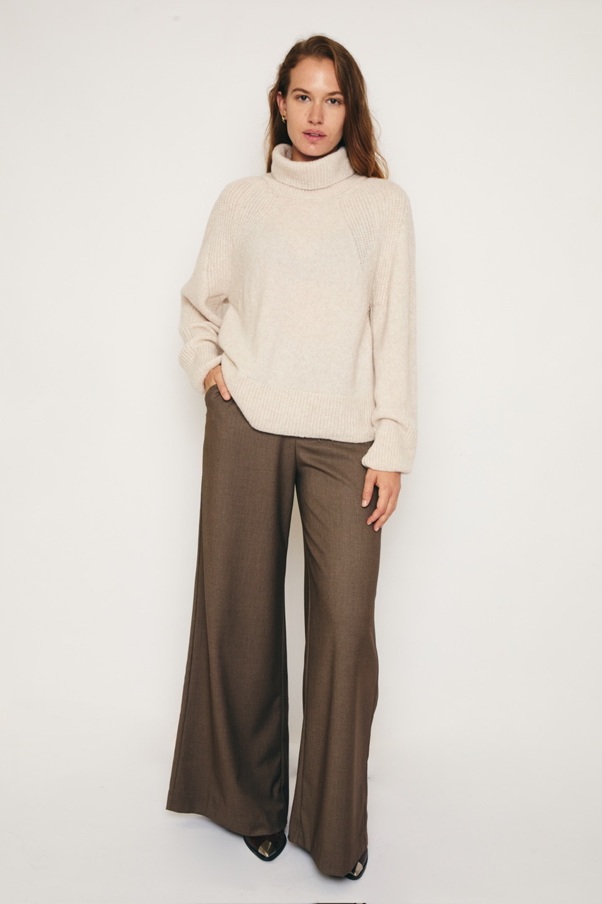 RE/BORN pantalon 'Charlie' viscose - taupe