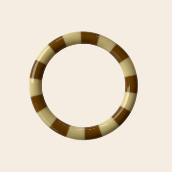 ByBjor Copy of armband 'Stripe' -  bruin / wit