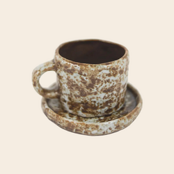 Olsson & Jensen cup & saucer 'Brandie' - brown