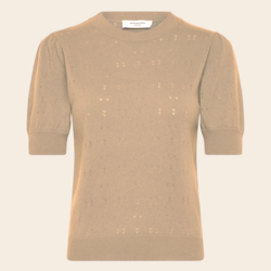 Rosemunde trui 'Pointelle' cashmere - safari