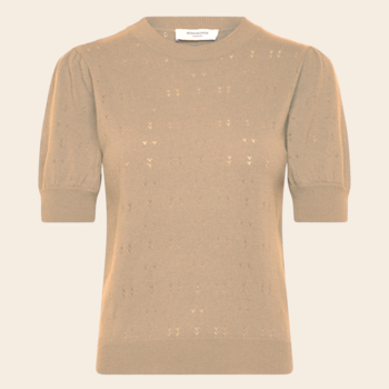 Rosemunde trui 'Pointelle' cashmere - safari