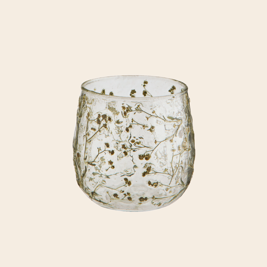 Madam Stoltz votive candle 'Petals' - glass
