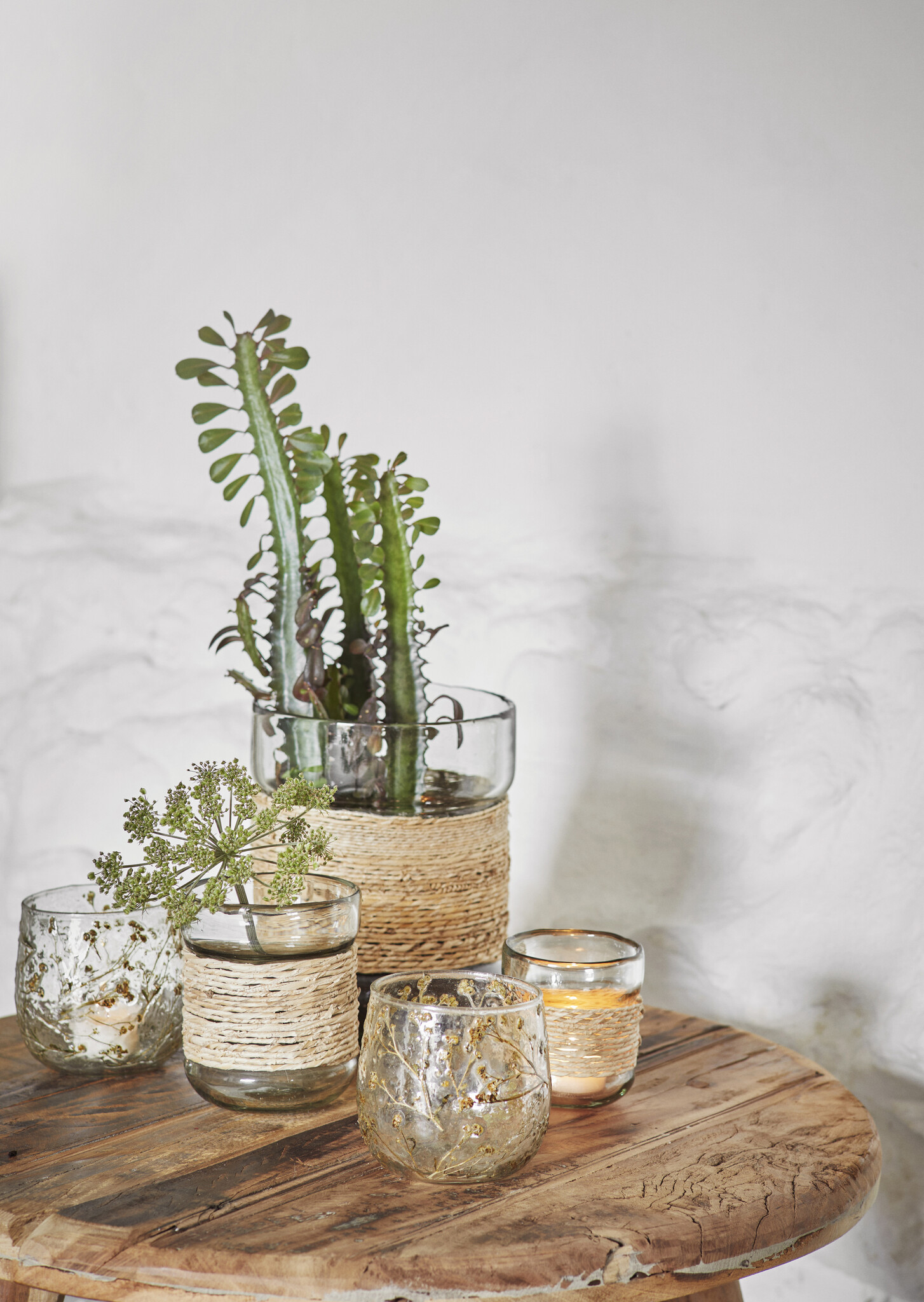 Madam Stoltz votive candle 'Petals' - glass