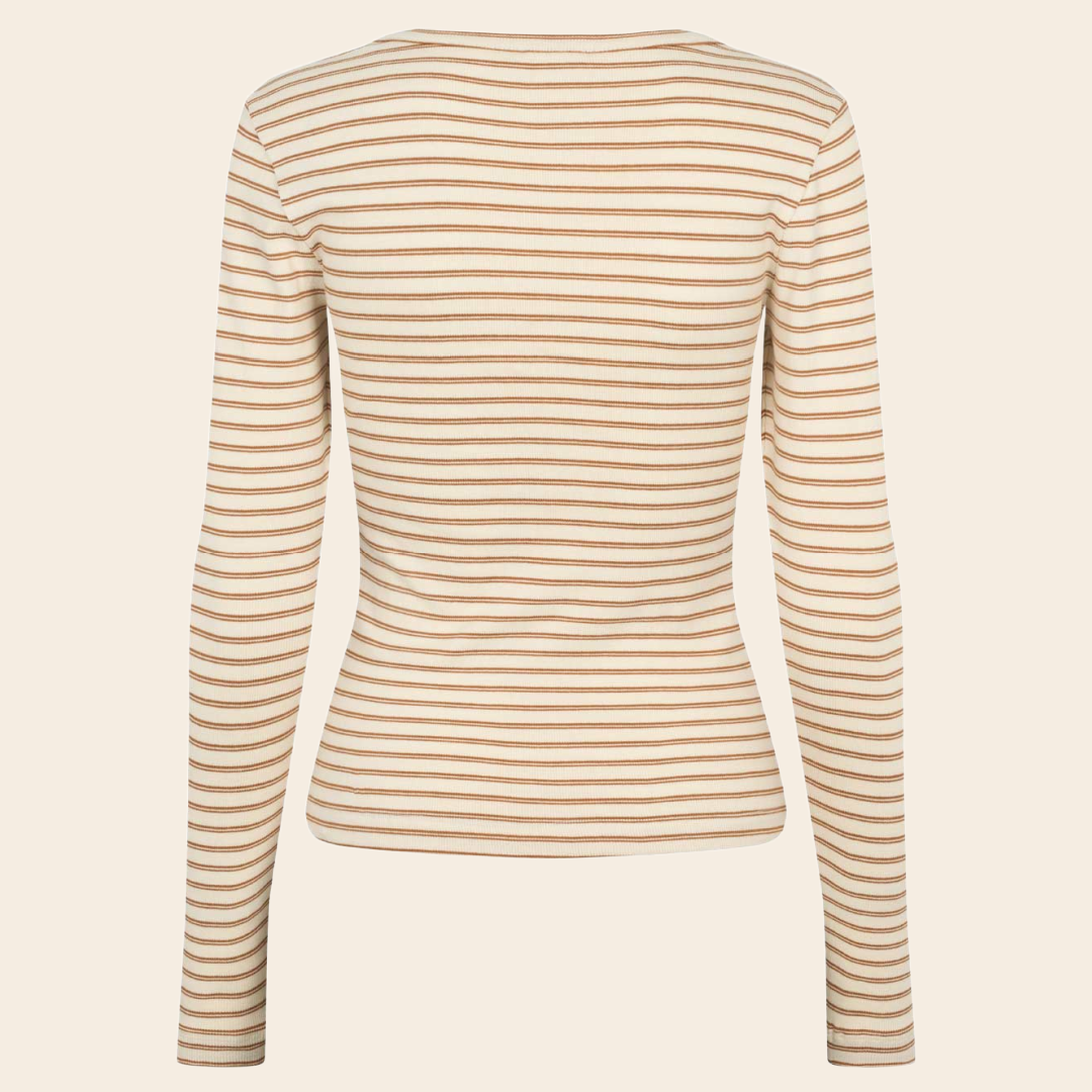 Esmé Studios shirt 'Blossom' katoen - brown stripe