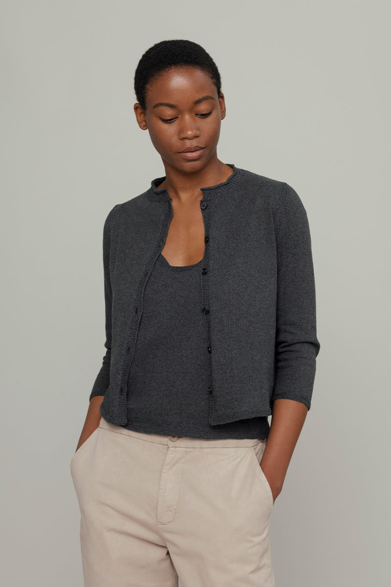 Rifo vest 'Leda' katoen - antraciet