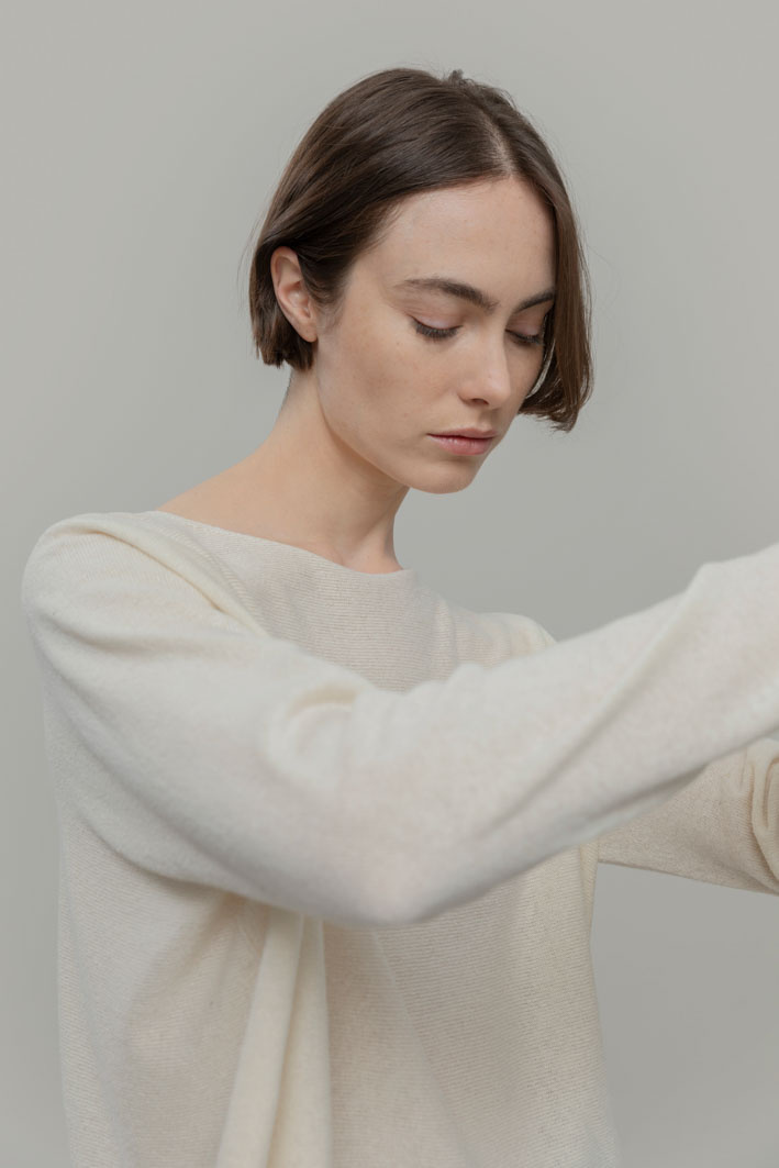 Rifo longsleeve 'Daya' zijde - white burro