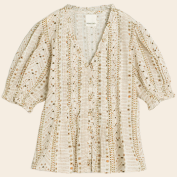 Indi & Cold blouse 'Ruffle' cotton  - ecru