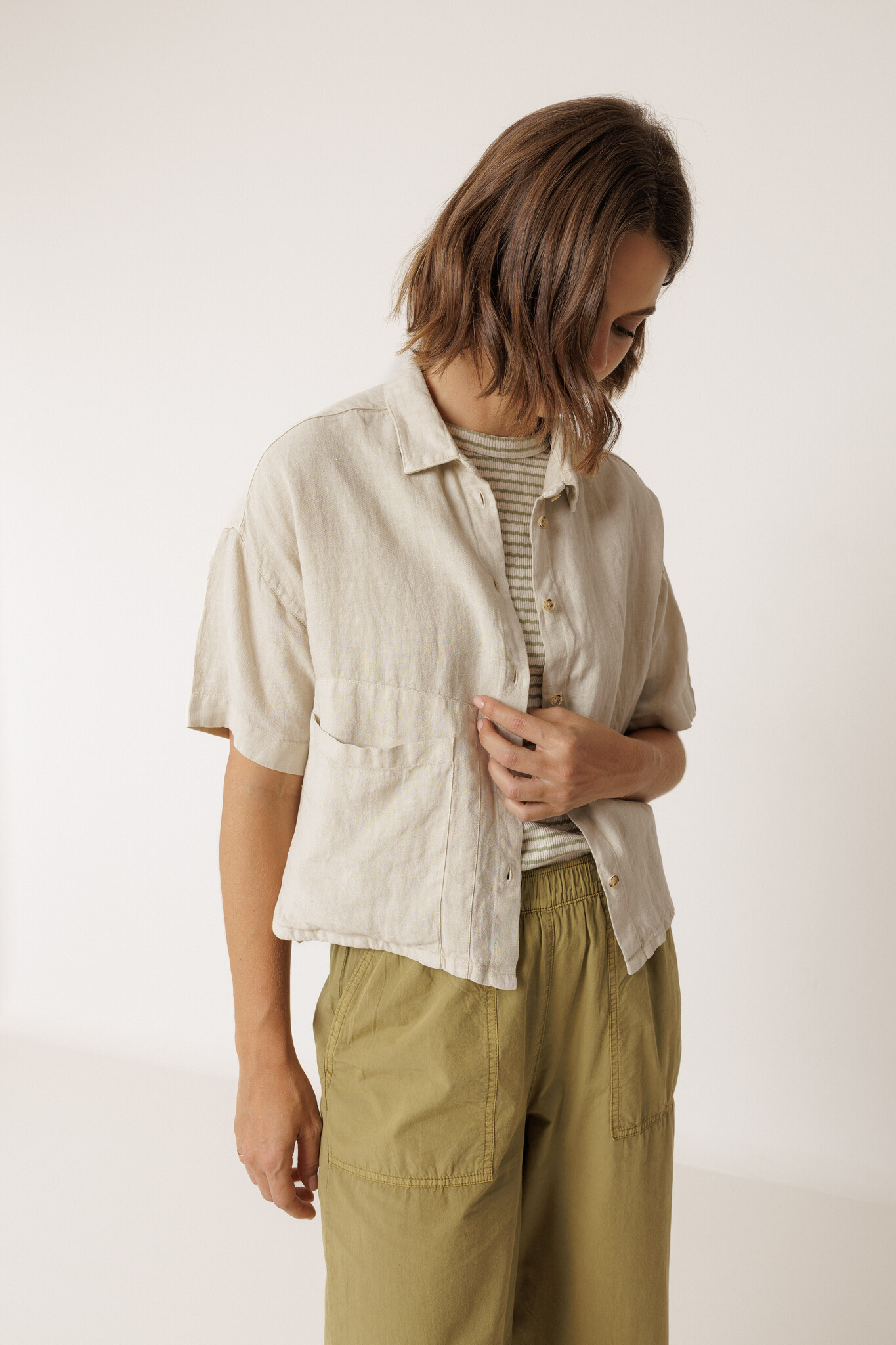 Indi & Cold blouse linnen - stone