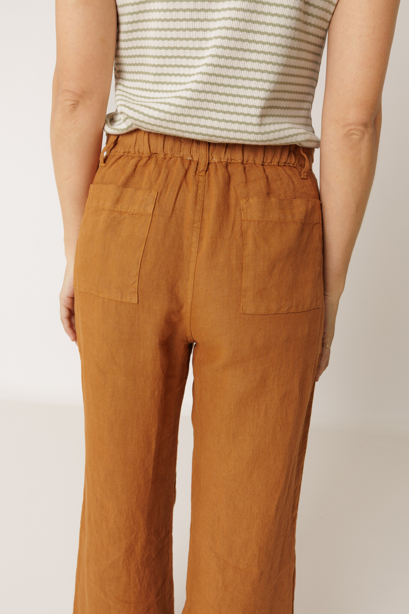 Indi & Cold broek 'Flowy' linnen - rust
