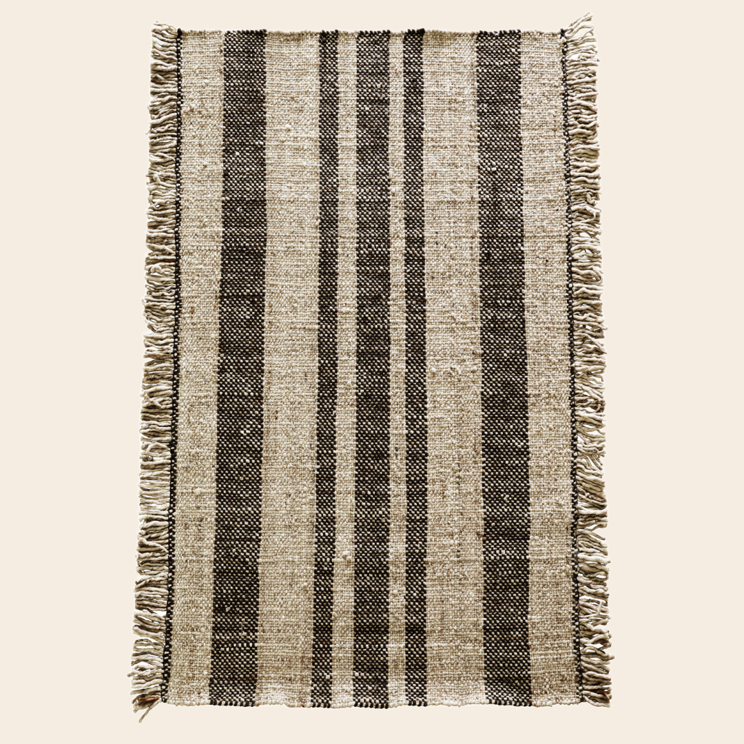 TineK Home carpet 'Stripe' wool - mocca