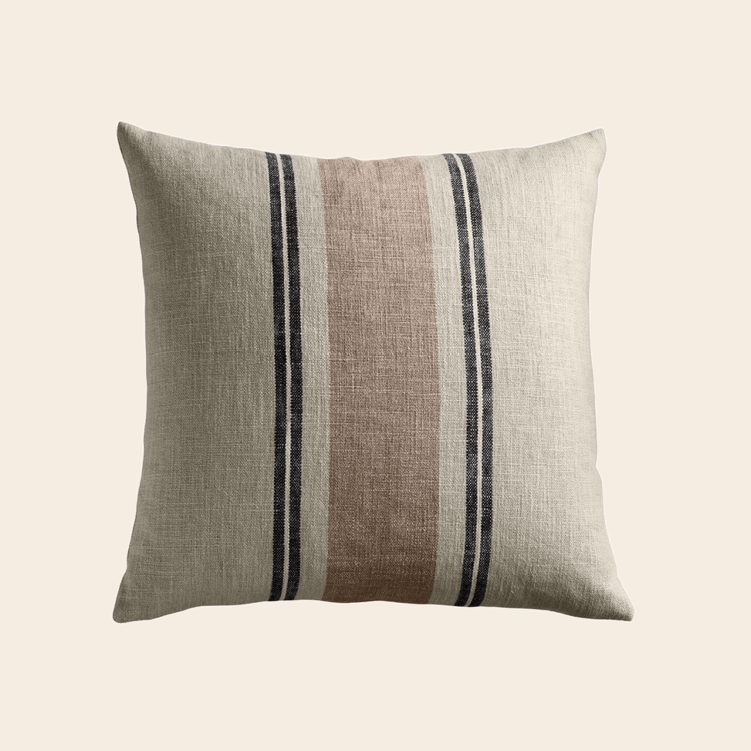 TineK Home kussenhoes 'Stripe' 55  linnen / viscose - beige