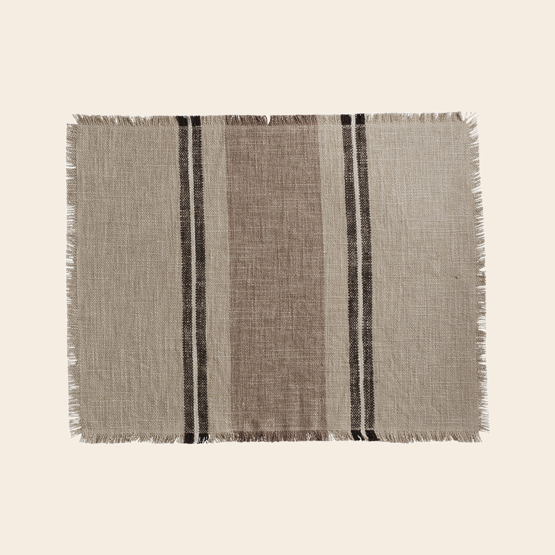 TineK Home placemat 'Stripe' linen / viscose - beige