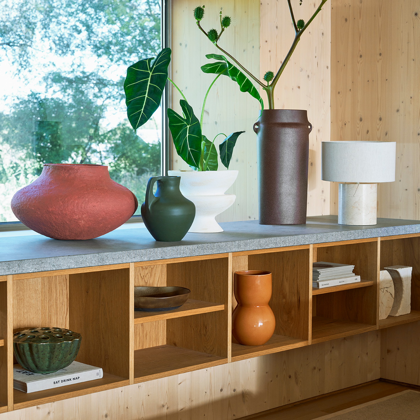 Urban Nature Culture table lamp 'Tyra' travertin