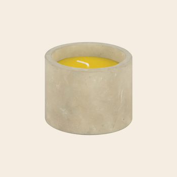 outdoor citronella candle in concrete pot