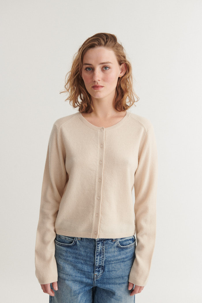 Basic Apparel cardigan 'Selem' merinowool - moonbeam