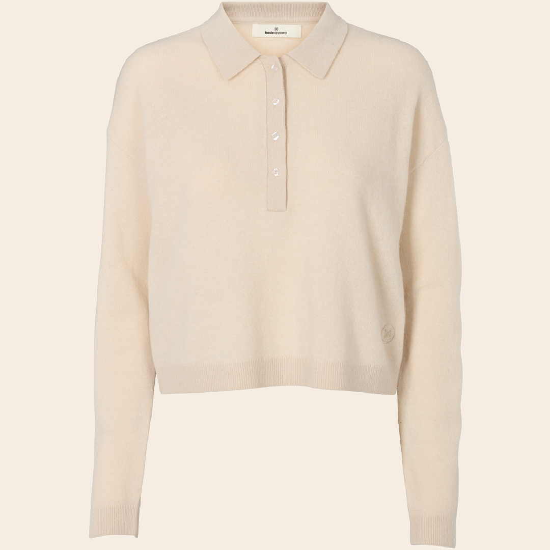 Basic Apparel polo 'Selem' merinowool - moonbeam