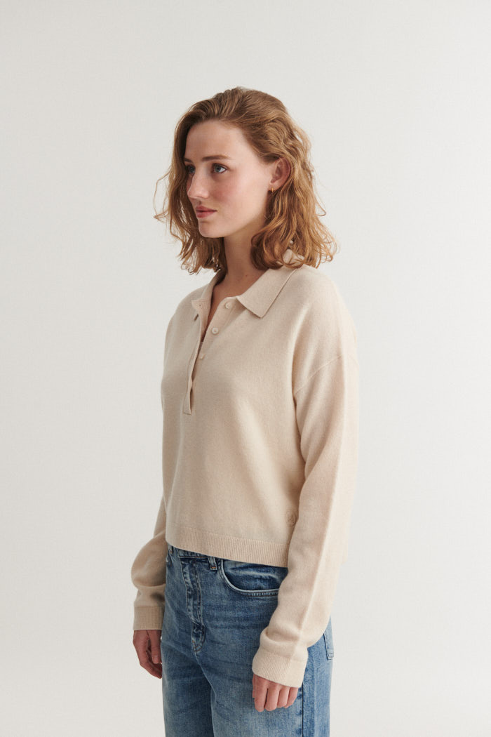 Basic Apparel polo 'Selem' merinowool - moonbeam