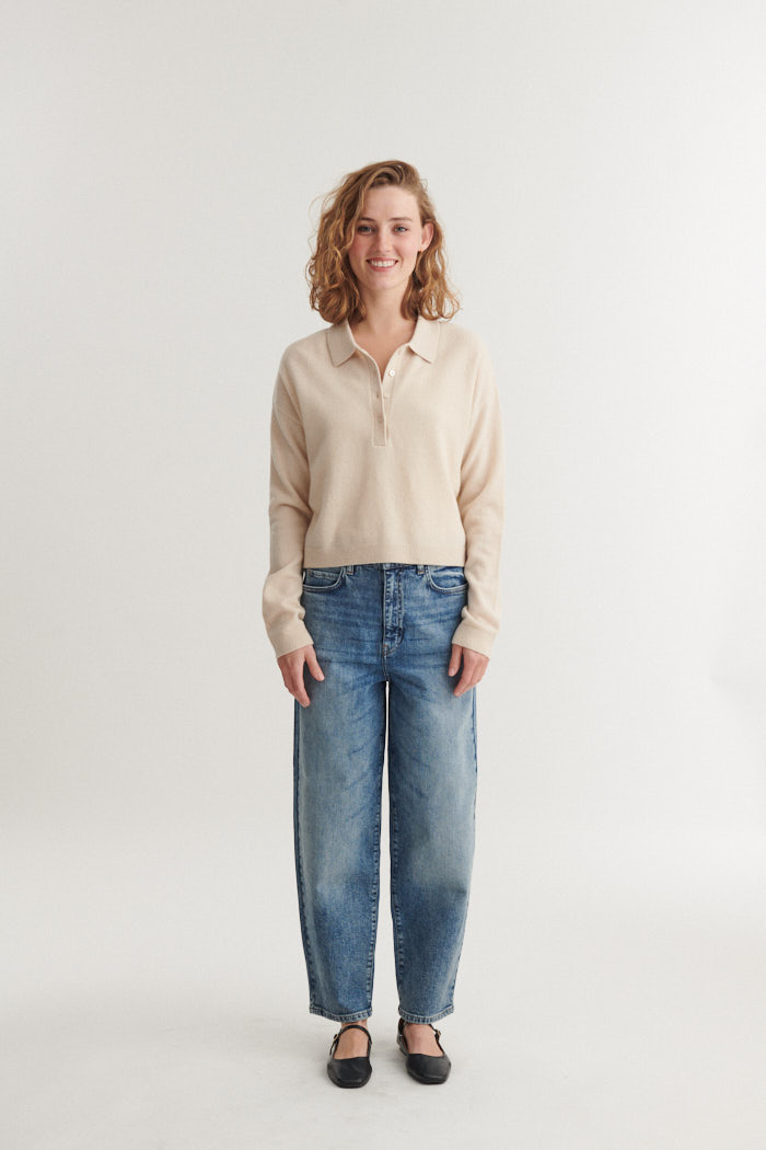 Basic Apparel polo 'Selem' merinowool - moonbeam